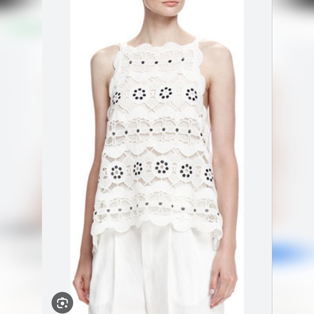 Anthropologie ✨️ HD in Paris Women's Walina Eyelet Tank Top Size XS